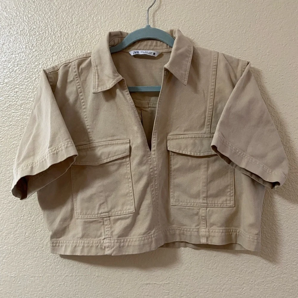 Zara Beige Crop Top size:XL - Picture 5 of 16